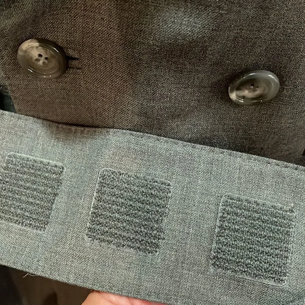 Burberry Charcoal Grey English Fit Wool Tailored Jacket With Cargo Belt Detail